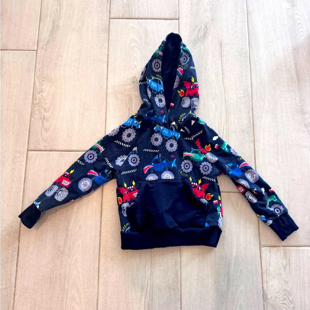 Little Sleepies 3T - Monster Truck Madness, Limited Edition, Pullover Hoodie - Picture 4 of 10